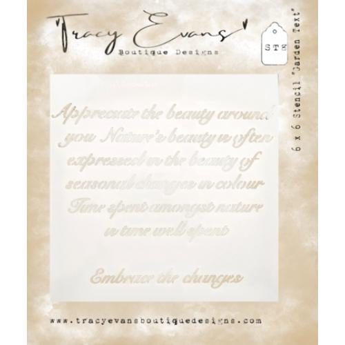 Tracy Evans Garden Tekst 6x6 Inch Stencil (ST008)