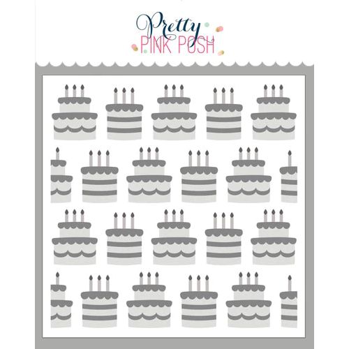 Pretty Pink Posh - Layered Birthday Cakes Stencil (4Lyr)