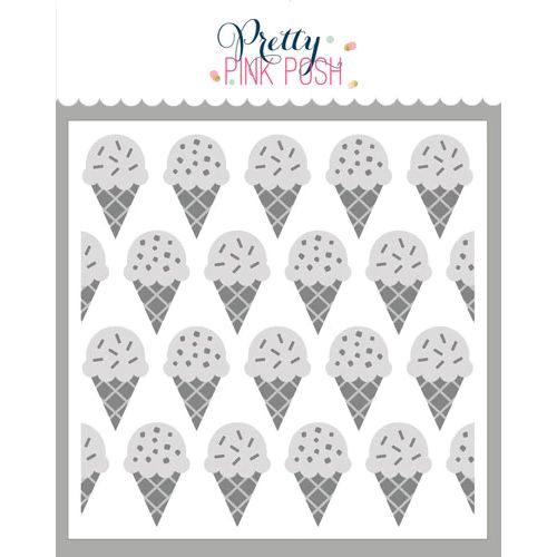Pretty Pink Posh - Layered Ice Cream Cones Stencil (4Lyr)