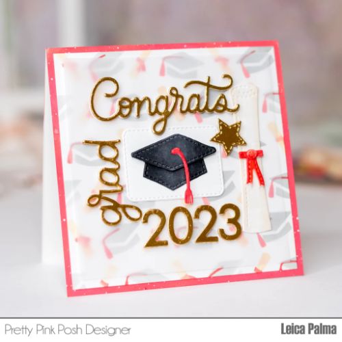 Pretty Pink Posh - Graduation Mug Additions Dies (use w/Winter Mug Additions)