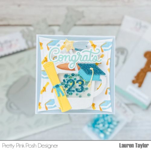 Pretty Pink Posh - Graduation Mug Additions Dies (use w/Winter Mug Additions)