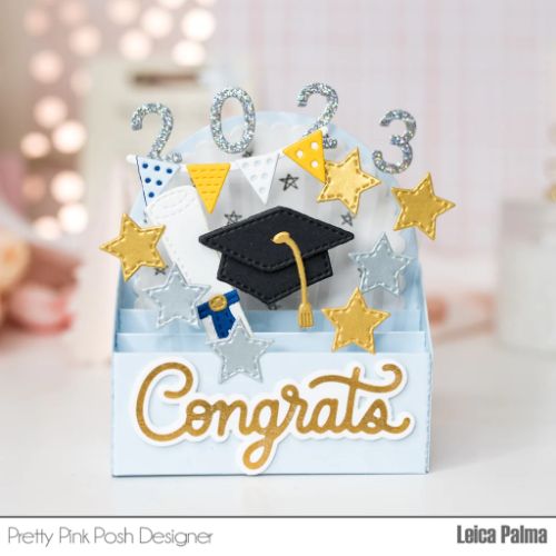Pretty Pink Posh - Graduation Mug Additions Dies (use w/Winter Mug Additions)