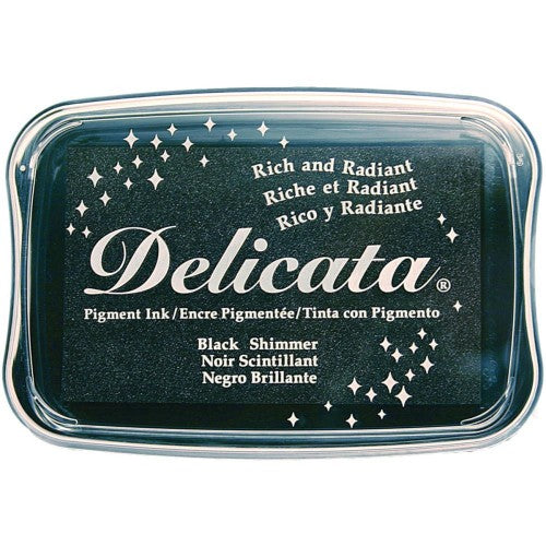 Tsukineko Delicata Pigment Ink Pad Black Shimmer