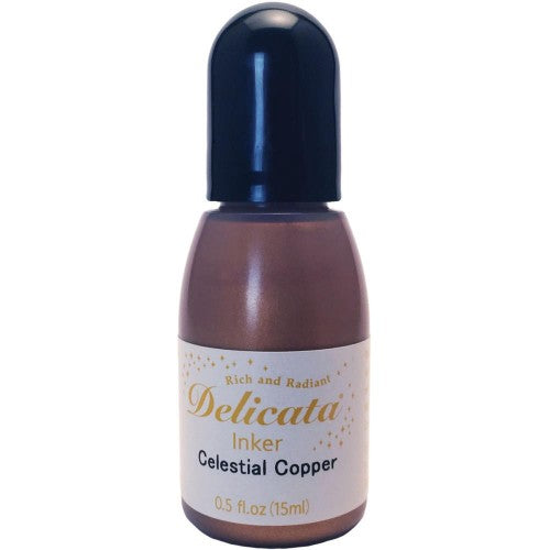 Tsukineko Delicata Pigment Ink Refill .5oz Celestial Copper