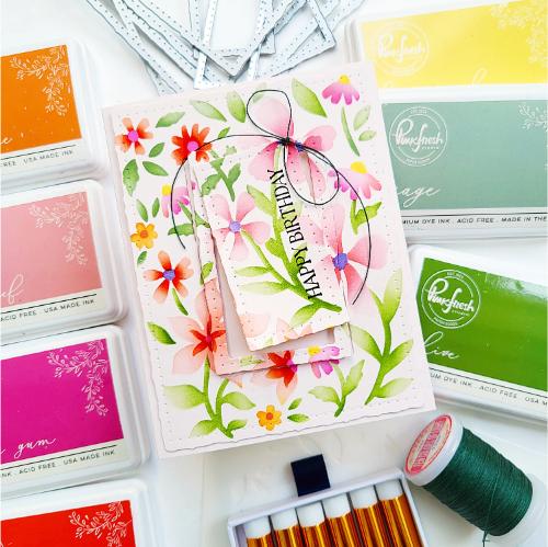 Pinkfresh Studio - Dotted Nested Deckled Rectangles die