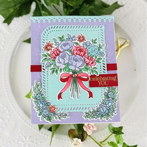 Pinkfresh Studio - Celebrate in Blooms Stencil
