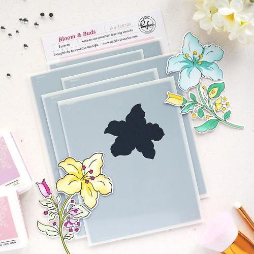 Pinkfresh Studio - Stencil - Bloom & Buds by Inna Moreva (325326)