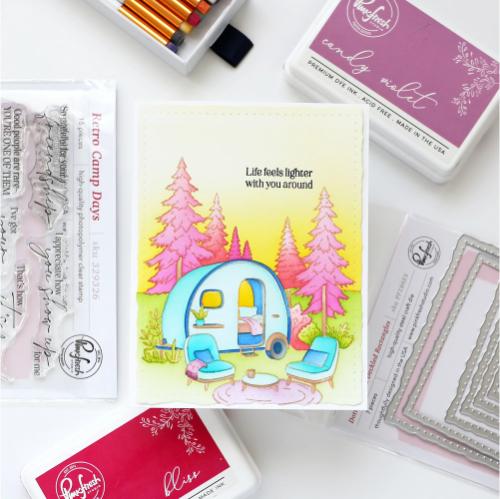 Pinkfresh Studio - Retro Camp Days stencil