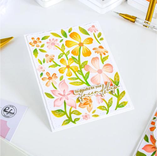 Pinkfresh Studio - Wildflower Notes stencil