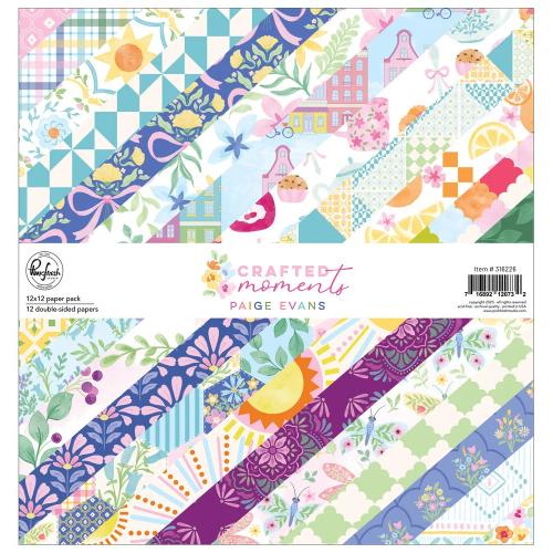 Pinkfresh Studio Crafted Moments 12x12 inch Paper Pack Double-Sided (12pcs) by Paige Evans (316226) - Postage as per Actual