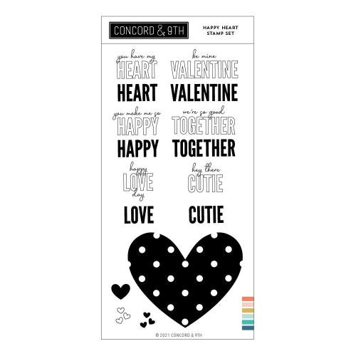 Concord & 9th Clear Stamps 4"X8" Happy Heart