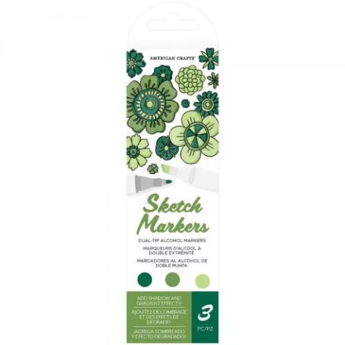 American Crafts Sketch Markers - Dual Tip Alcohol Markers (GREEN)