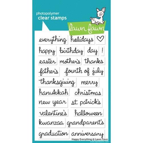 Lawn Fawn - Happy Everything Clear Stamps - Yellowed