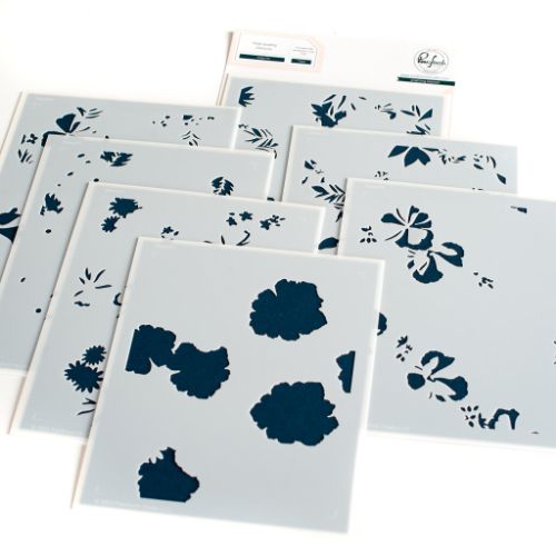 Pinkfresh Studio - Poppy Mix stencil