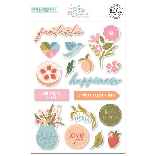 Pinkfresh Studio - Lovely Blooms: Puffy Stickers