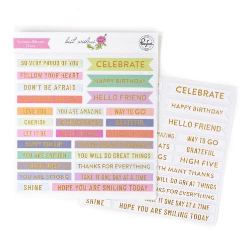 Pinkfresh Studio - Best Wishes cardstock stickers