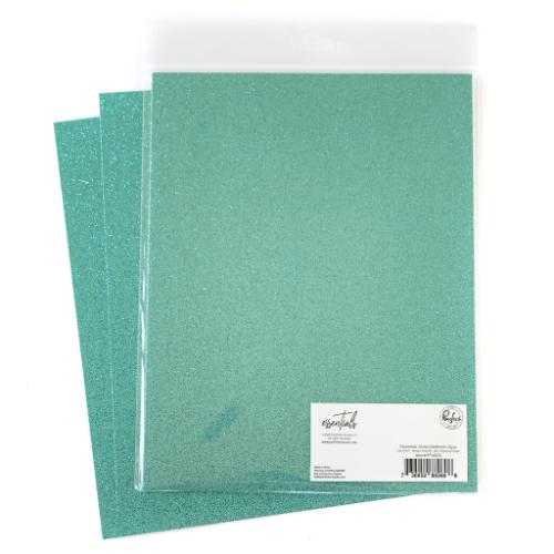 Pinkfresh Studio - Essentials Glitter Cardstock: Aqua