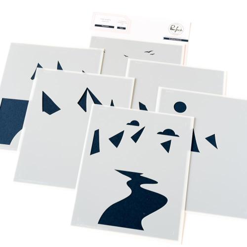 Pinkfresh Studio - Mountains stencil