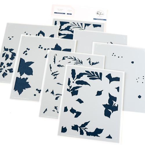 Pinkfresh Studio - Poinsettia Frame stencil