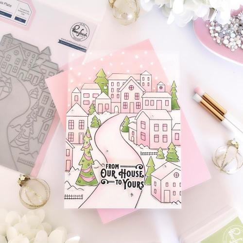 Pinkfresh Studio - Holiday Greetings Sentiments press plate