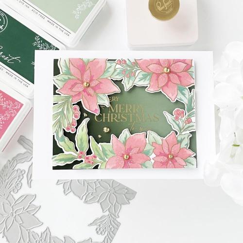 Pinkfresh Studio - Poinsettia Frame press plate