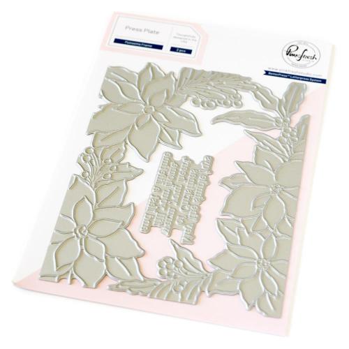 Pinkfresh Studio - Poinsettia Frame press plate