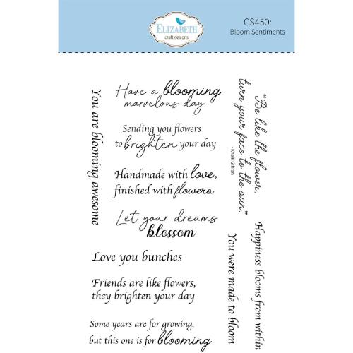 Elizabeth Craft Designs Beautiful Blooms Stamps Bloom Sentiments by Paper Flowers (CS450)