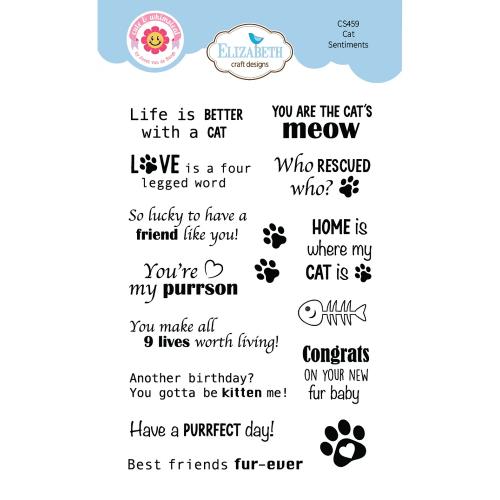 Elizabeth Craft Designs Meet the Cats Stamps Cat Sentiments by Cute & Whimsical (CS459)