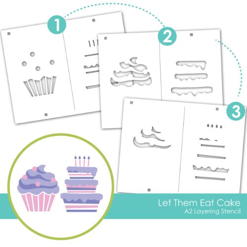 Taylored Expressions - Let Them Eat Cake Layering Stencil & Die Bundle
