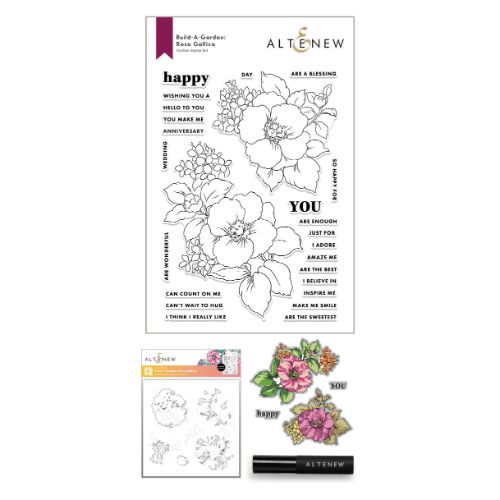 Altenew - Build-A-Garden: Rosa Gallica & Add-On Die Bundle - Postage as per Actual
