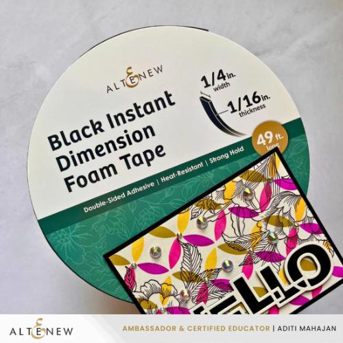 Altenew - Black Instant Dimension Foam Tape - 1/16'' x 1/4'' x 15m - Postage as per Actual