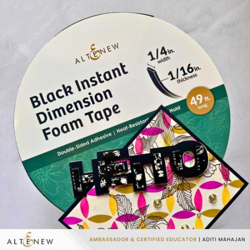 Altenew - Black Instant Dimension Foam Tape - 1/16'' x 1/4'' x 15m - Postage as per Actual