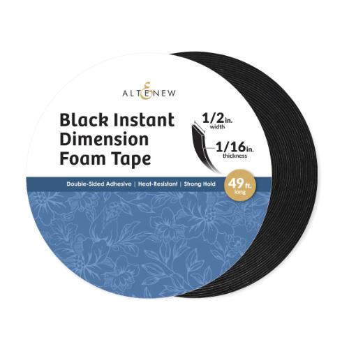 Altenew - Black Instant Dimension Foam Tape - 1/16'' x 1/2'' x 15m - Postage as per Actual