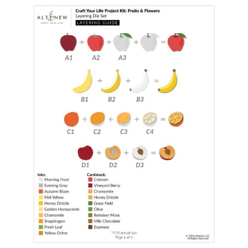 Altenew - Craft Your Life Project Kit: Fruits & Flowers & Add-On Die Bundle - Postage as per Actual