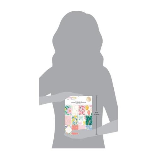 American Crafts - Pink Paislee Double-Sided Paper Pad 6"X8" 36/Pkg Gold Foil, Joyful Notes