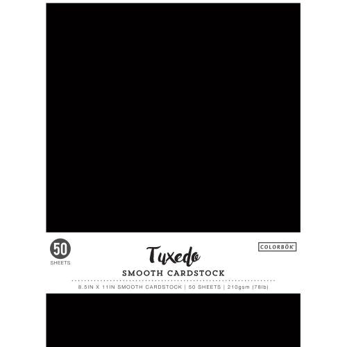 Colorbok 78lb Smooth Cardstock 8.5"X11" 50/Pkg Tuxedo - Postage as per actual