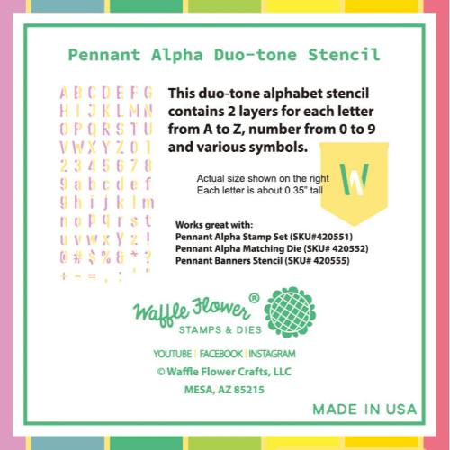 Waffleflower - Pennant Alpha Duo-tone Stencil #420553