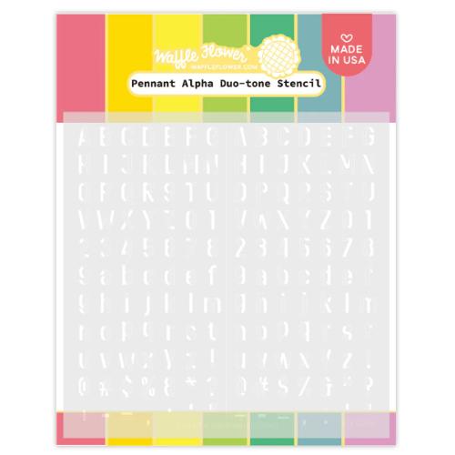 Waffleflower - Pennant Alpha Duo-tone Stencil #420553