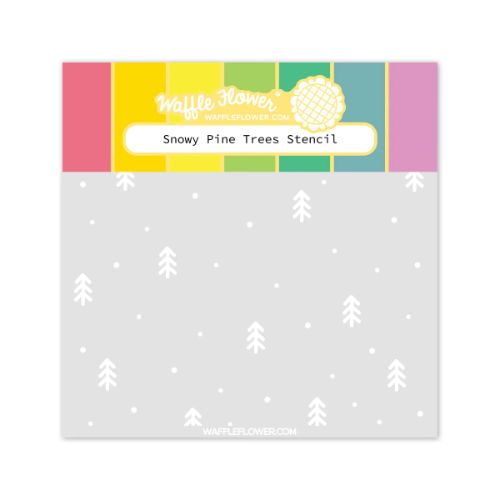 Waffle Flower - Snowy Pine Trees Stencil