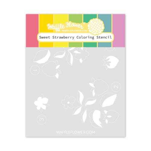 Waffle Flower - Sweet Strawberry Coloring Stencil
