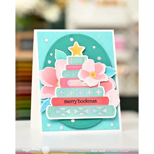Waffle Flower - Merry Bookmas Sentiments Clear Stamp Set