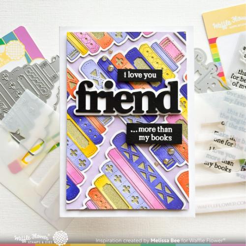 Waffle Flower - Merry Bookmas Sentiments Clear Stamp Set