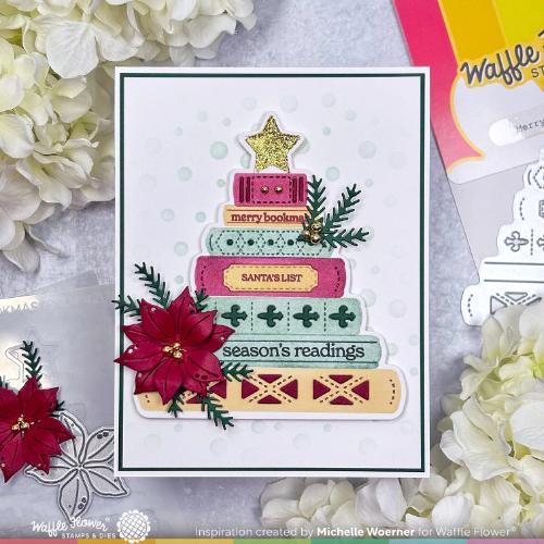 Waffle Flower - Merry Bookmas Sentiments Clear Stamp Set