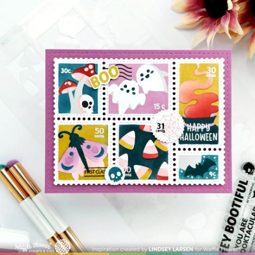Waffle Flower - Postage Collage Spooktacular Stencil