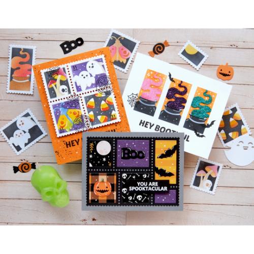 Waffle Flower - Postage Collage Spooktacular Stencil