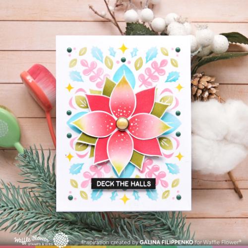 Waffle Flower - Winter Floral Stencil