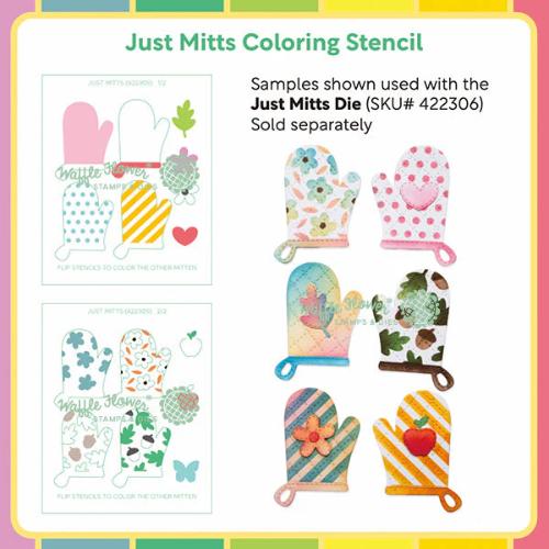 Waffle Flower - Just Mitts Coloring Stencil
