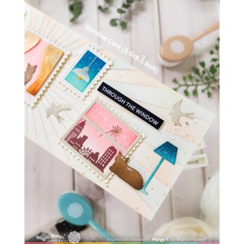 Waffle Flower - Postage Collage City Sunset Stamp Set