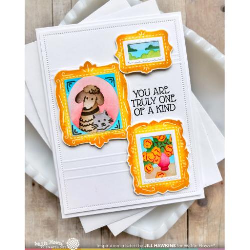 Waffle Flower - Postage Collage Picture Perfect Stencil
