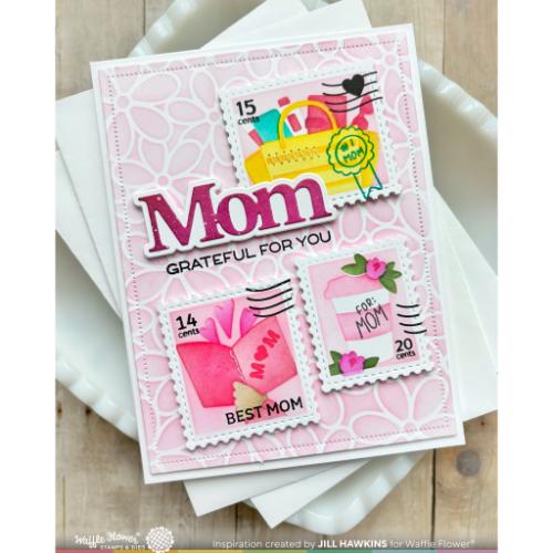 Waffle Flower - Postage Collage Mom Stencil